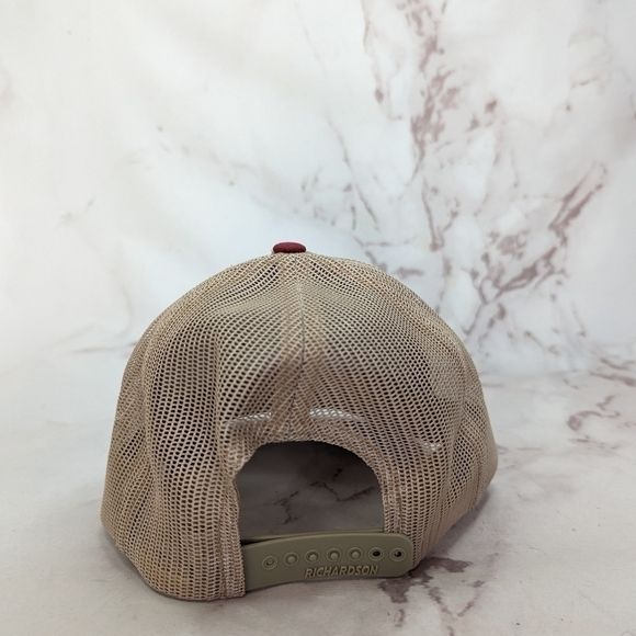 Richardson Hat Mammoth Dunes Trucker Sand Valley Resort Mens Snapback Cap Red - Picture 3 of 9